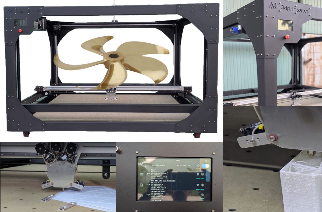 Máy In 3D Công Nghiệp Khổ Lớn – Tăng Gấp Đôi Năng Suất Với Công Nghệ Gộp Sợi & Hạt Nhựa 2 máy in 3d công nghiệp tăng gấp 3 lưu lượng